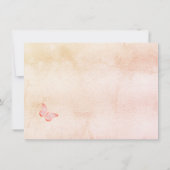 Quinceanera pampas roze butterfly save the date (Achterkant)