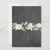 Quinceanera Party Chalk Fleurs blanches Invitation (Dos)