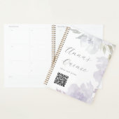 Quinceanera personnalisée Code QR floral pourpre (Devant avec enveloppe)