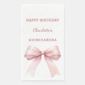Quinceanera pink bow white servet (Voorkant)