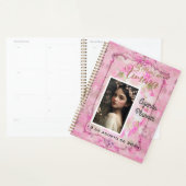 Quinceanera Planificateur/Agenda /Journal en Rosa  (Devant avec enveloppe)