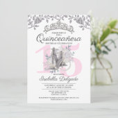 Quinceanera Princess 15e anniversaire Invitation (Debout devant)