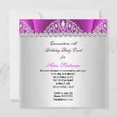 Quinceanera Princess Pink White Diamond Tiara Kaart (Achterkant)