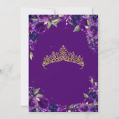 Quinceañera Purple Aquarelle Florale Invitation (Dos)