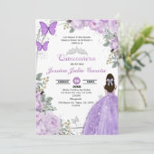 Quinceanera - Purple Lilac Invitation Florale (Debout devant)