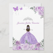 Quinceanera - Purple Lilac Invitation Florale (Dos)
