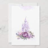 Quinceanera Purple Silver Floral Invitation (Dos)
