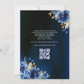 Quinceanera QR Code Royal Blue Butterfly Princess Kaart (Achterkant)