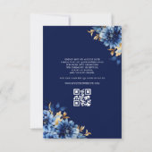 Quinceanera QR Code Royal Blue Butterfly Princess Kaart (Achterkant)
