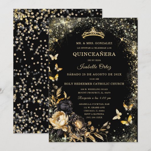 Quinceanera Quotes in het Spaans Kaart (Voorkant / Achterkant)