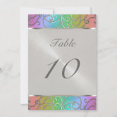 Quinceanera Rainbow en Silver Filigree Swirls Kaart (Achterkant)