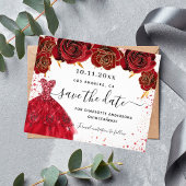 Quinceanera red jurk white budget behalve datum flyer