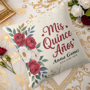 Quinceanera Red Rose Persoonlijk Mis Quince Anos Kussen