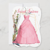 Quinceanera Robe Rose Herbes sauvages Invitation (Devant)
