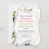 Quinceanera Robe Rose Herbes sauvages Invitation (Dos)