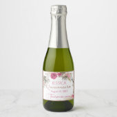 Quinceanera Roos Glans Mini Mousserende Wijn Sparkling Wijnetiket (Voorkant)