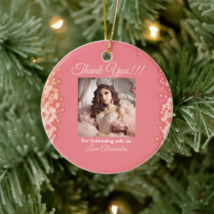 Quinceanera Roos Gold Princess Foto Keramisch Ornament