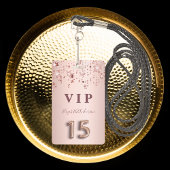 Quinceanera roos gouden roze sterren feest badge