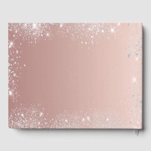 Quinceanera roos gouden witte jurk glitter gastenboek (Achterkant)