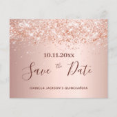 Quinceanera roos goudglitter budget Bespaar op dat Flyer (Voorkant)
