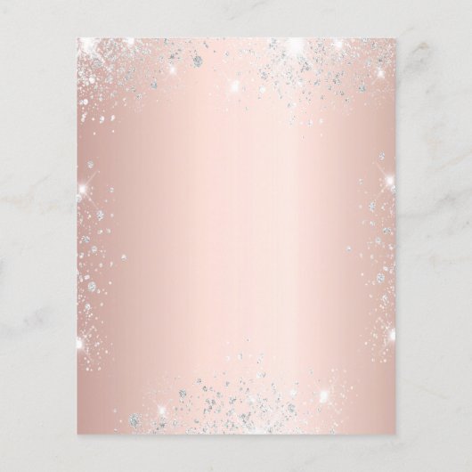 Quinceanera roos goudglitter budget uitnodiging flyer (Achterkant)