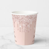 Quinceanera roos goudglitter drift party papieren bekers (Rechts)