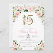 Quinceañera rose Anniversaire Invitation Blush Flo (Devant)