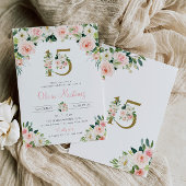 Quinceañera rose Anniversaire Invitation Blush Flo