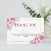 Quinceanera rose florale Carte de remerciements d' (Debout devant)