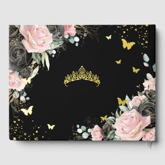 Quinceañera rose noire Quince 15 XV Or (Verso)