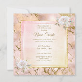 Quinceanera Rose Or rose Anniversaire Invitation d (Dos)
