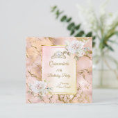Quinceanera Rose Rose or Anniversaire Invitation d (Debout devant)