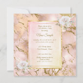 Quinceanera Rose Rose or Anniversaire Invitation d (Dos)