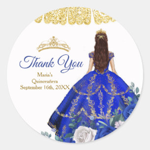 Quinceañera Royal Blue Bedankt dat je hier bent Cl Ronde Sticker