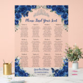 Quinceañera Royal Blue Floral Siège en argent (Mariage)