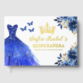 Quinceañera Royal Blue Gold Princess Butterflies (Recto)