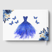 Quinceañera Royal Blue Gold Princess Butterflies (Verso)