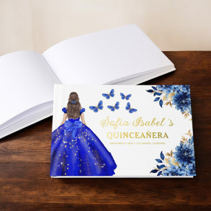 Quinceañera Royal Blue Gold Princess Butterflies