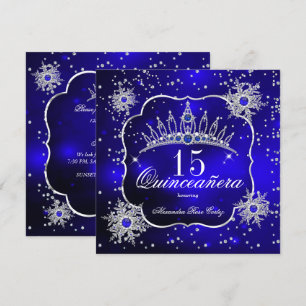 Quinceanera Royal Blue Snowflake Tiara 15de partij Kaart