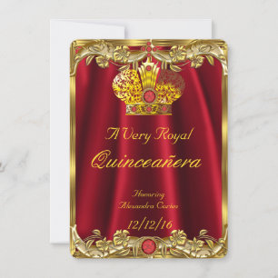 Quinceanera Royal Red Gem Gold Princess Crown 2 Kaart