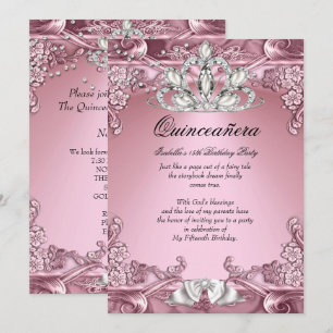 Quinceanera Roze 15de Verjaardagsfeestje Kaart