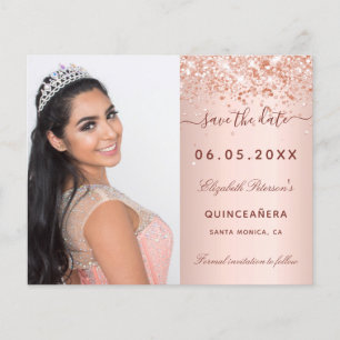 Quinceanera roze blos foto budget Save the Date Flyer