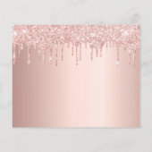 Quinceanera roze gouden glitters budget Save the D Flyer (Achterkant)