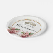 Quinceañera Roze Rozen Kroon Verjaardag Decor Papieren Bordje (Gekanteld)