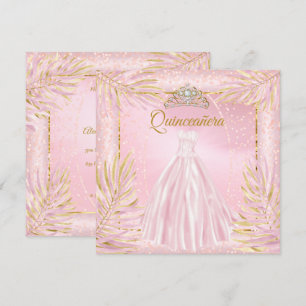 Quinceanera Roze Tiara Jurk Verjaardagsfeestje Kaart
