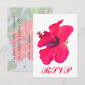 Quinceanera RSVP Jolie Fleur rose (Devant / Derrière)