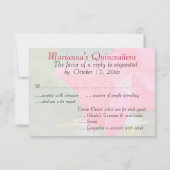 Quinceanera RSVP Rose rouge (Dos)