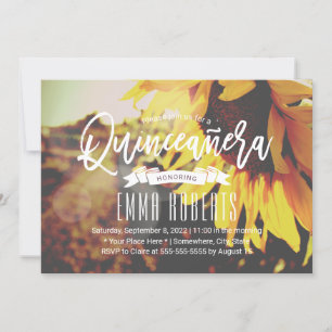 Quinceanera Rustic Sunflower Girl 15e verjaardag Kaart