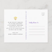 Quinceañera Save Date Paarse Waterverf Gold Foil Uitnodiging Briefkaart (Achterkant)