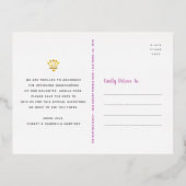 Quinceañera Save Date Pink Waterverf Real Gold Folie Uitnodiging Briefkaart (Achterkant)
